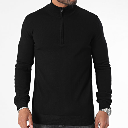 HUGO - Maglia con zip San Quirin 50474175 Nero