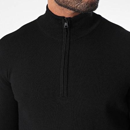 HUGO - Maglia con zip San Quirin 50474175 Nero