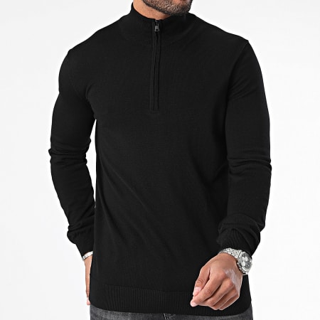 HUGO - Pull Col Montant Zippé San Quirin 50474175 Noir