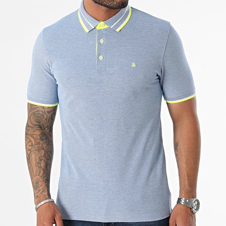 Jack And Jones - Paulos Polo Korte Mouw Glanzend Lichtblauw