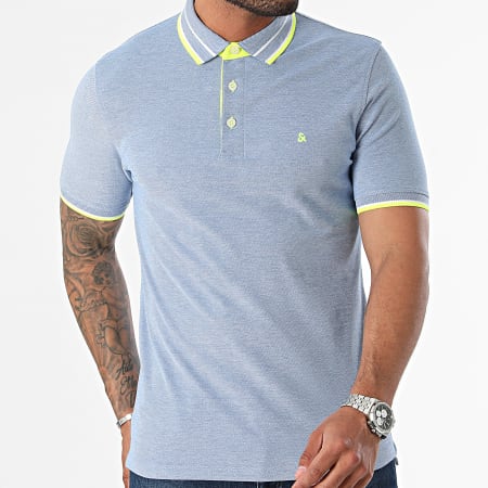 Jack And Jones - Polo Manches Courtes Paulos Bleu Clair Chiné