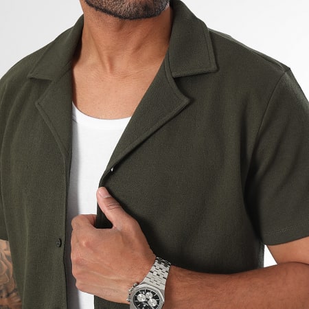 LBO - Set camicia a maniche corte e pantaloncini testurizzati 3444 Verde Khaki