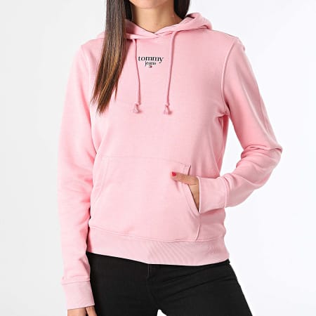 Tommy Hilfiger - Sudadera con capucha Essential Logo para mujer 8378 Rosa