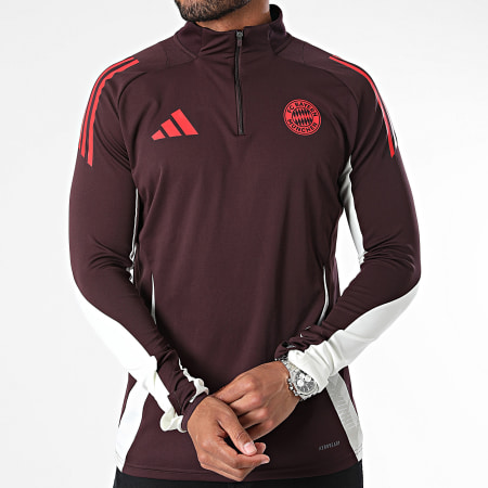 Adidas Sportswear - Tee Shirt Manches Longues A Bandes Bayern Munich IS9941 Bordeaux