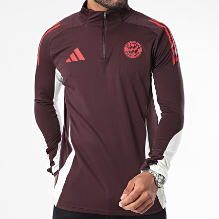 Adidas Sportswear - Tee Shirt Manches Longues A Bandes Bayern Munich IS9941 Bordeaux