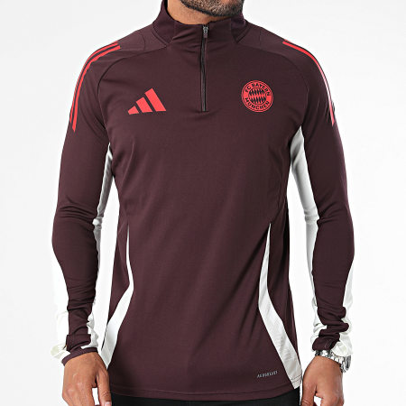 Adidas Sportswear - Tee Shirt Manches Longues A Bandes Bayern Munich IS9941 Bordeaux