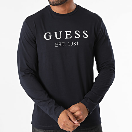 Guess - T-shirts lange mouwen U4RI11-K6YW0 marineblauw