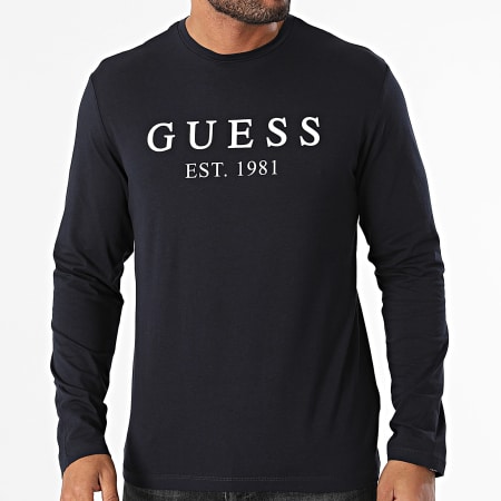 Guess - Maglietta a maniche lunghe U4RI11-K6YW0 Blu navy