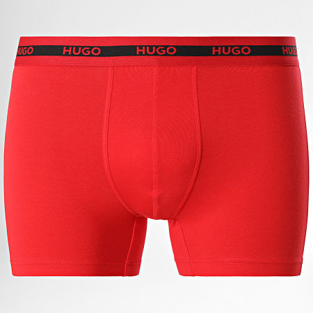 HUGO - Juego de 3 Tripl Planet Boxers 50520475 Negro Rojo Verde Caqui