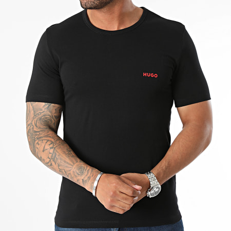 HUGO - Lote de 3 camisetas 50480088 Blanco Negro Naranja