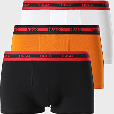 HUGO - Set van 3 boxers 50517883 Zwart Wit Oranje