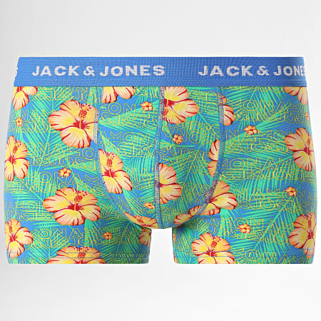 Jack And Jones - Set van 12 marineblauwe grijsgroene geel gebloemde Hawaï boxershorts