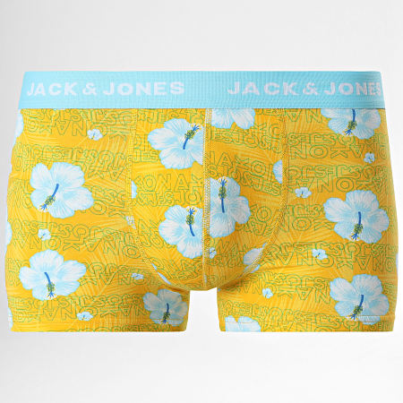 Jack And Jones - Set di 12 boxer Hawaii blu navy grigio blu verde giallo floreale