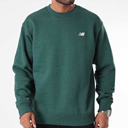 New Balance - Sudadera con cuello redondo MT41510 Verde oscuro