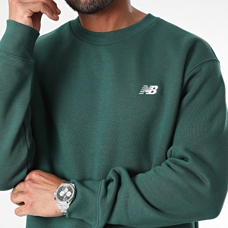 New Balance - Sudadera con cuello redondo MT41510 Verde oscuro