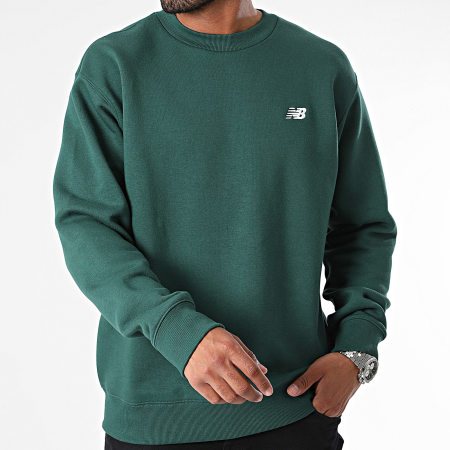 New Balance - Sudadera con cuello redondo MT41510 Verde oscuro