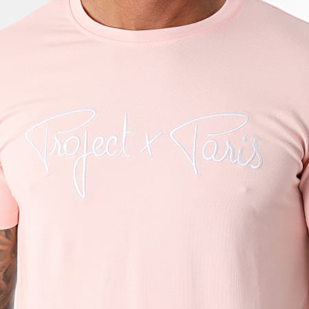 Project X Paris - Conjunto de camiseta rosa y pantalón corto de jogging