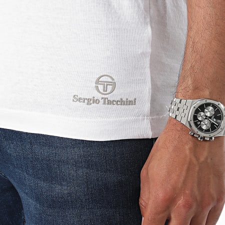 Sergio Tacchini - Lote de 2 camisetas con cuello de pico 39490136 Blanco