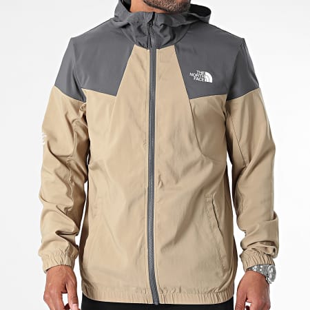 The North Face - Wind Track A87J2 Beige Zwart Hooded Zip Jacket