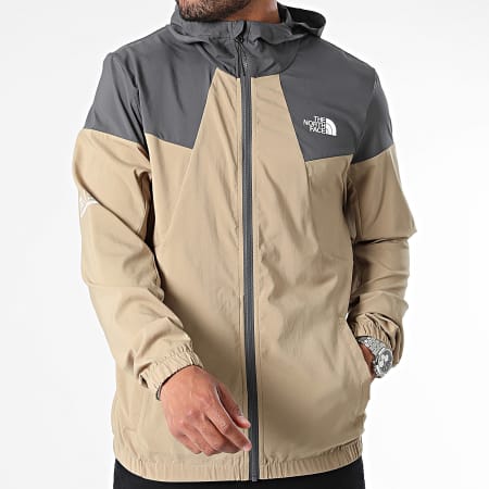 The North Face - Wind Track A87J2 Beige Zwart Hooded Zip Jacket