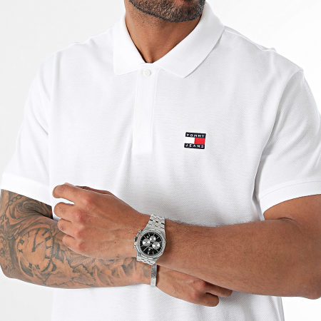 Tommy Jeans - Badge Polo met korte mouwen 8314 Wit