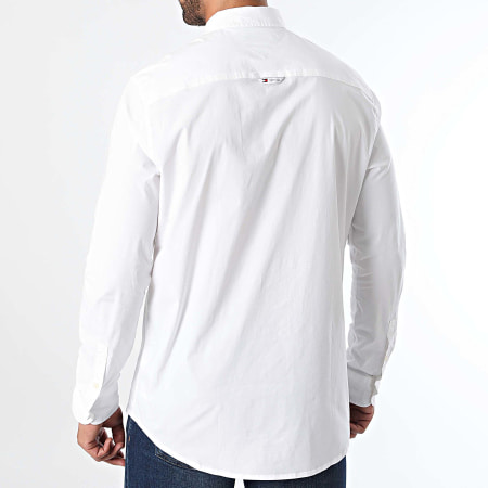 Tommy Jeans - Slim Camisa Entrada Manga Larga Popelín 9519 Blanco