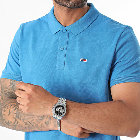 Tommy Jeans - Polo a manica corta Placket 8312 blu reale