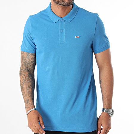 Tommy Jeans - Placket 8312 Korte Mouw Poloshirt Koningsblauw