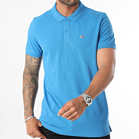 Tommy Jeans - Polo a manica corta Placket 8312 blu reale