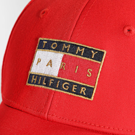 Tommy Hilfiger - Cappello a 6 pannelli Flag Paris 3136 Rosso