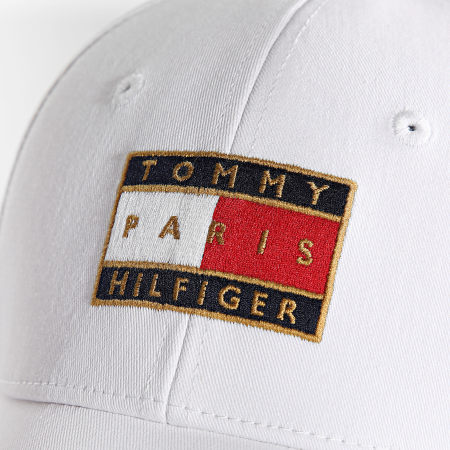 Tommy Hilfiger - Cappello a 6 pannelli Flag Paris 3136 Bianco