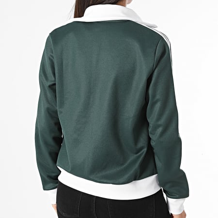 Adidas Originals - Beckenbauer Chaqueta con cremallera a rayas para mujer IY2221 Verde oscuro