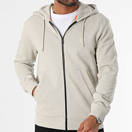 BOSS - Hoodie met rits Zetalky 50508578 Beige