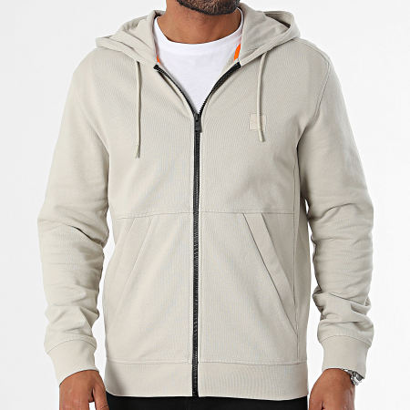 BOSS - Hoodie met rits Zetalky 50508578 Beige