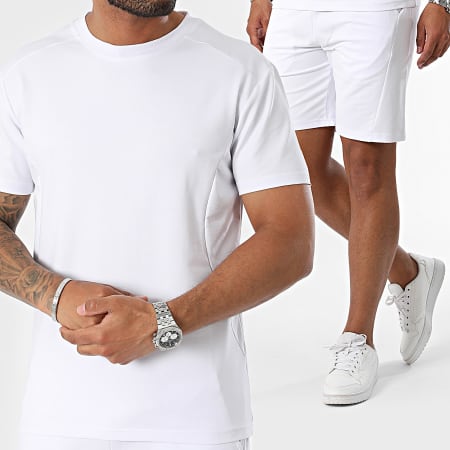 Classic Series - Conjunto de camiseta blanca y pantalón corto de jogging