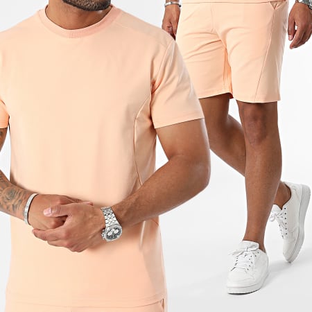 Classic Series - Conjunto de camiseta naranja claro y pantalón corto de jogging