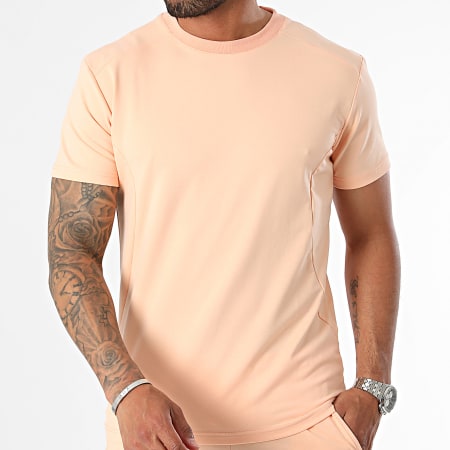 Classic Series - Conjunto de camiseta naranja claro y pantalón corto de jogging