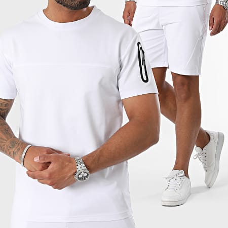 Classic Series - Conjunto de camiseta blanca y pantalón corto de jogging