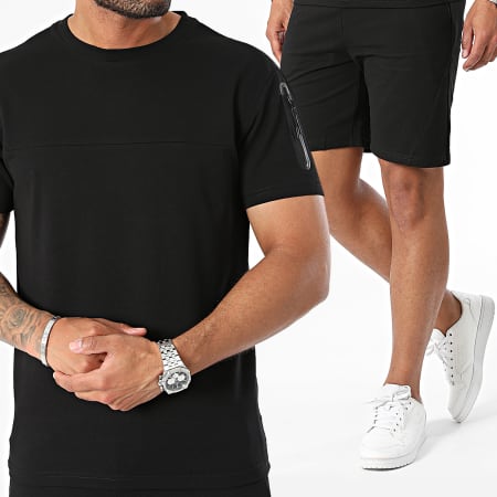 Classic Series - Conjunto de camiseta negra y pantalón corto de jogging