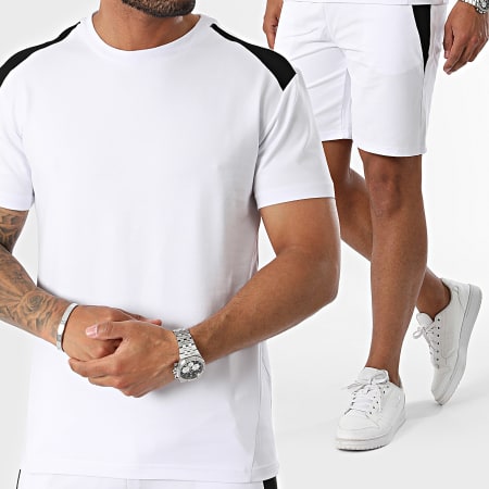 Classic Series - Conjunto de camiseta blanca y pantalón corto de jogging