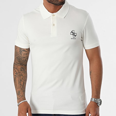 Guess - Polo Extra Slim Korte Mouw M4YP66-J1314 Off White