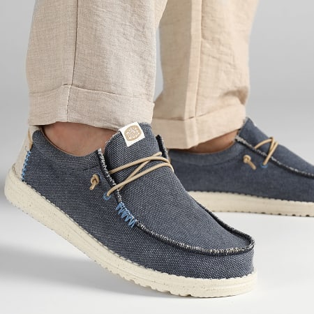 HEYDUDE Mens HEYDUDE Wally Coastline Slip-On Casual Shoe - Navy