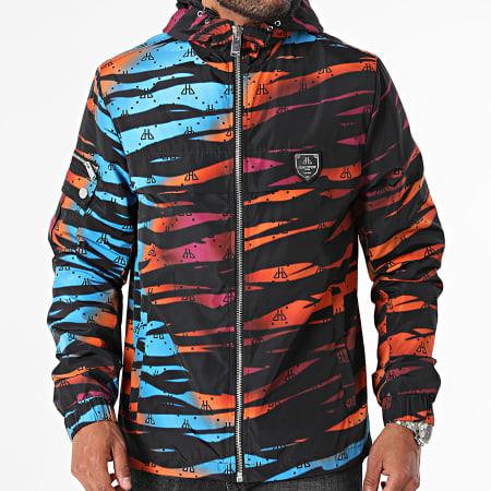 Horspist - Ecrin Hooded Zip Jacket Zwart Blauw Oranje Purper