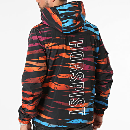 Horspist - Ecrin Hooded Zip Jacket Zwart Blauw Oranje Purper