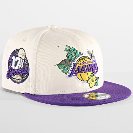 New Era - Los Angeles Lakers 9Fifty Cappellino Snapback Floreale 60503484 Beige Viola