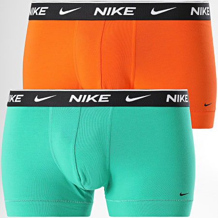 Nike - Set di 2 boxer KE1085 verde arancio