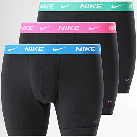 Nike - Set De 3 Boxers KE1007 Negro Verde Rosa Azul Real