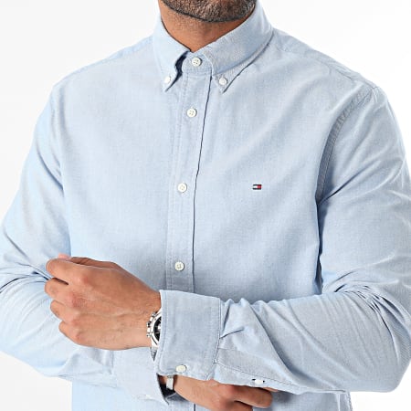 Tommy Hilfiger - Solid Heritage Oxford 5774 Camisa manga larga azul claro jaspeado