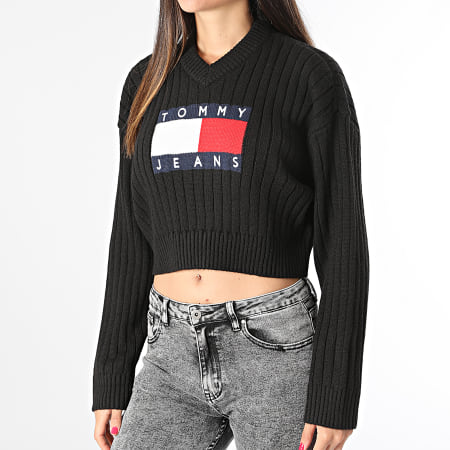 Tommy Jeans - Maglione da donna Center Flag 8528 Nero