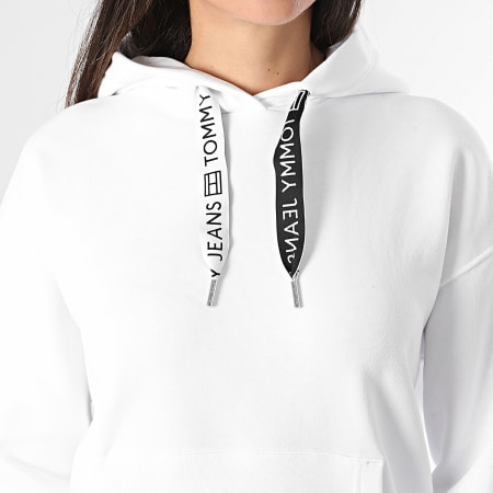 Tommy Jeans - Sweat Capuche Femme Boxy Logo Drawcord 7794 Blanc